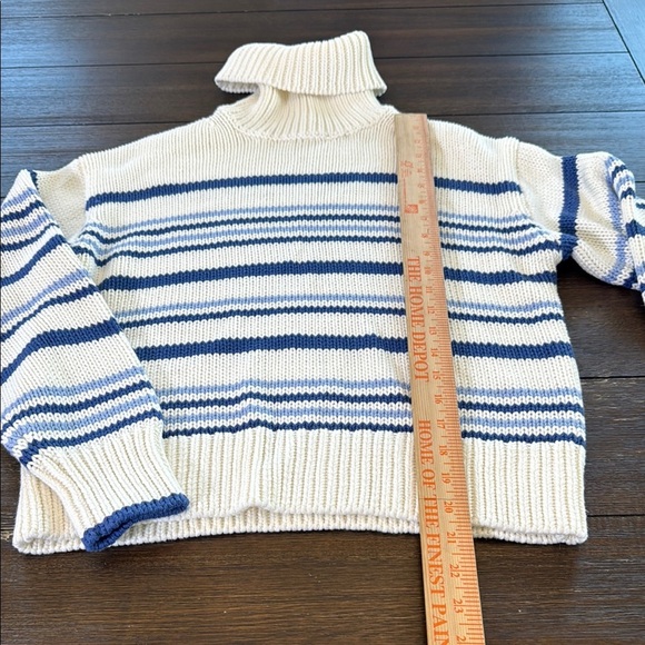 Madewell Ribbed Cotton Turtleneck Sweater in Stripe Size XS - Picture 6 of 12